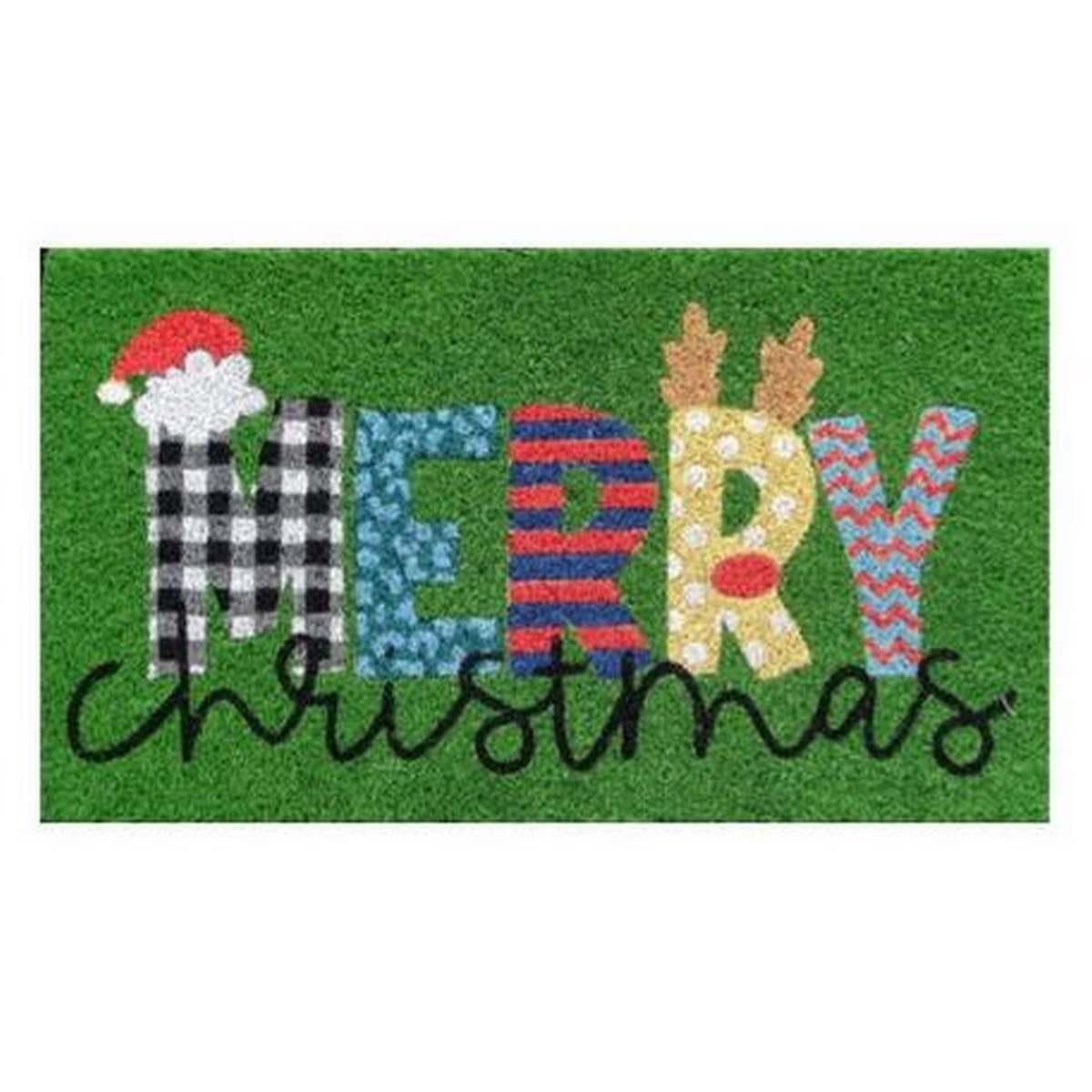 Zerbino cocco natale merry christmas 40 x 70 cm