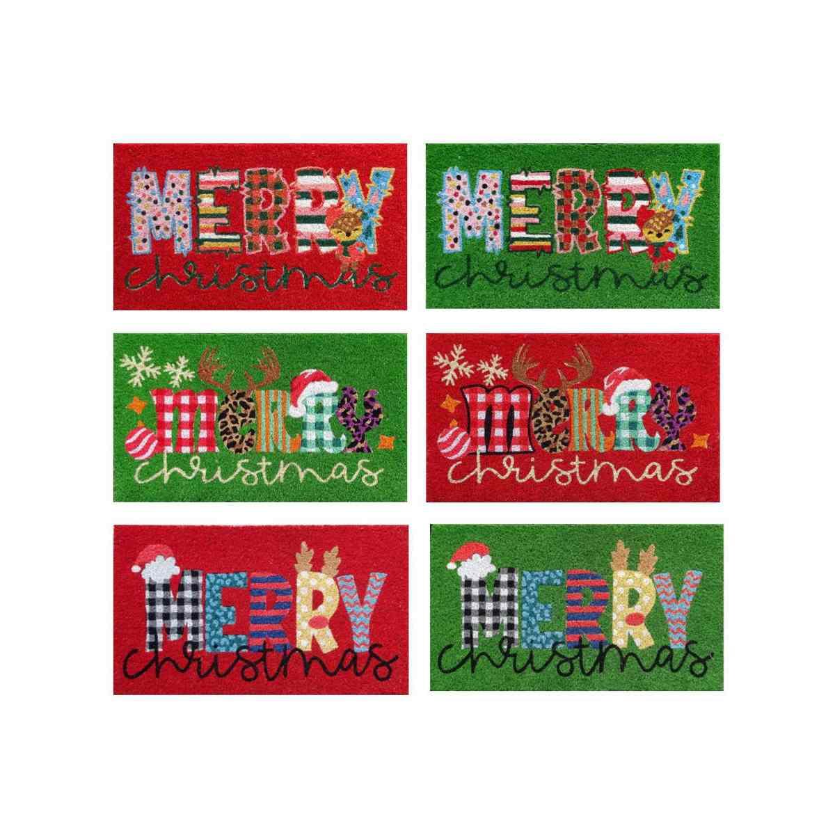Zerbino cocco natale merry christmas 40 x 70 cm