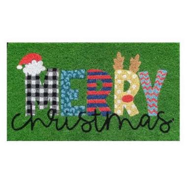 Zerbino cocco natale merry christmas 40 x 70 cm