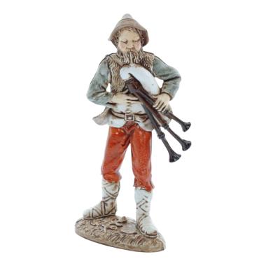 Statua presepe 12 cm zampognaro che suona la zampogna
