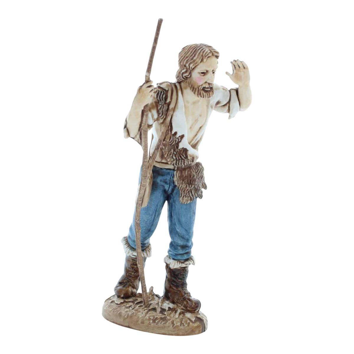 Statua presepe 12 cm pastore bastome borsa tracolla