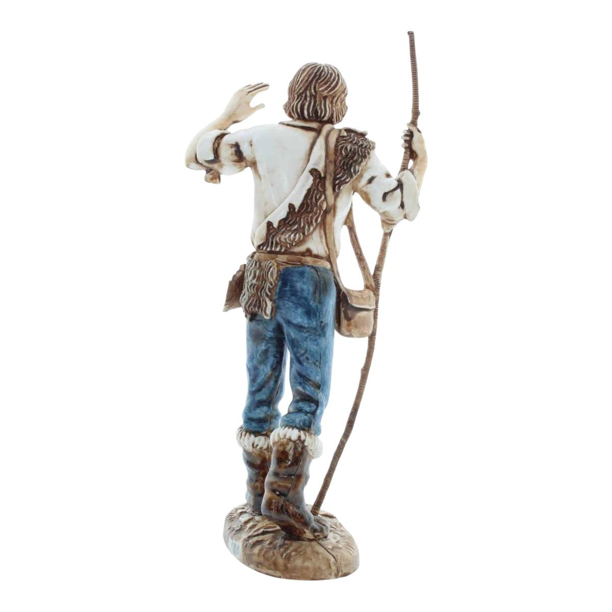 Statua presepe 12 cm pastore bastome borsa tracolla
