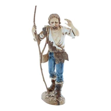 Statua presepe 12 cm pastore bastome borsa tracolla