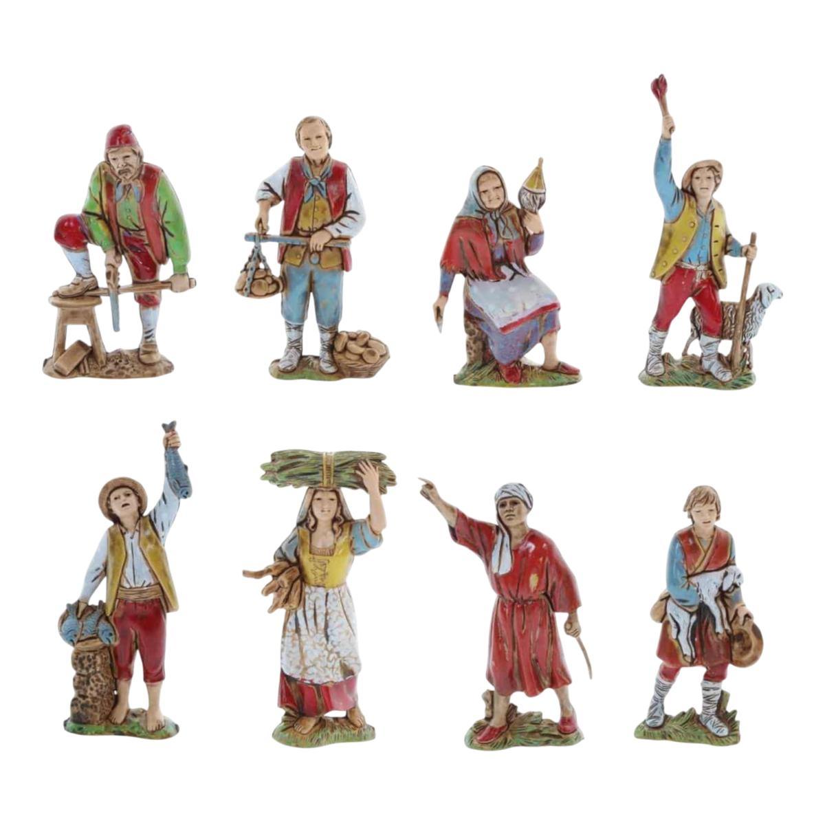 Statua presepe 8 cm pastori mestieri assortiti