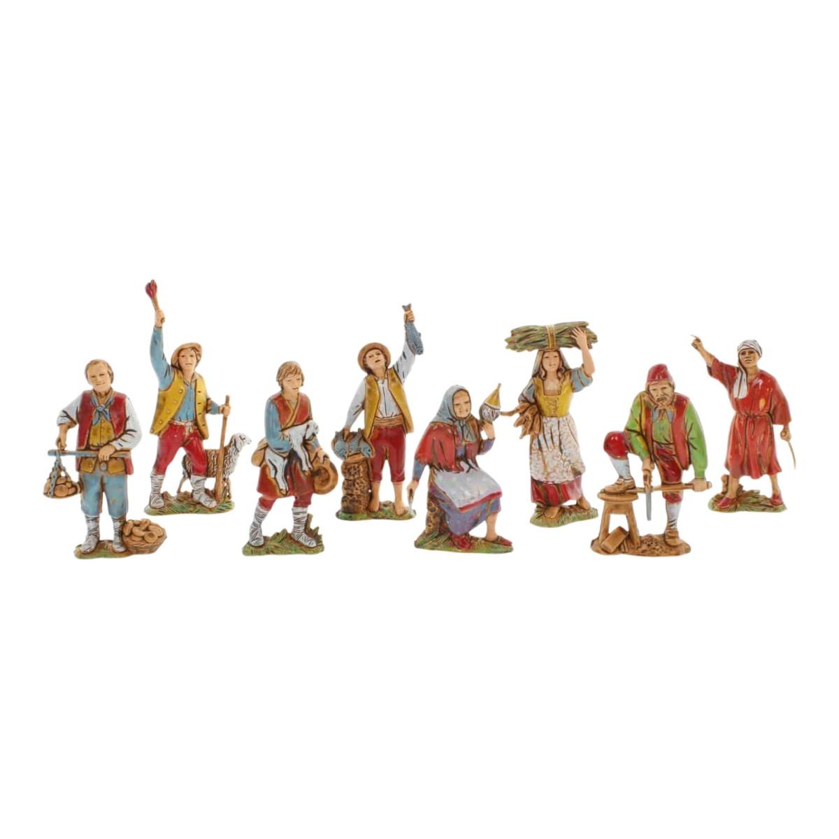 Statua presepe 8 cm pastori mestieri assortiti