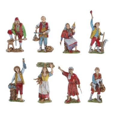 Statua presepe 8 cm pastori mestieri assortiti