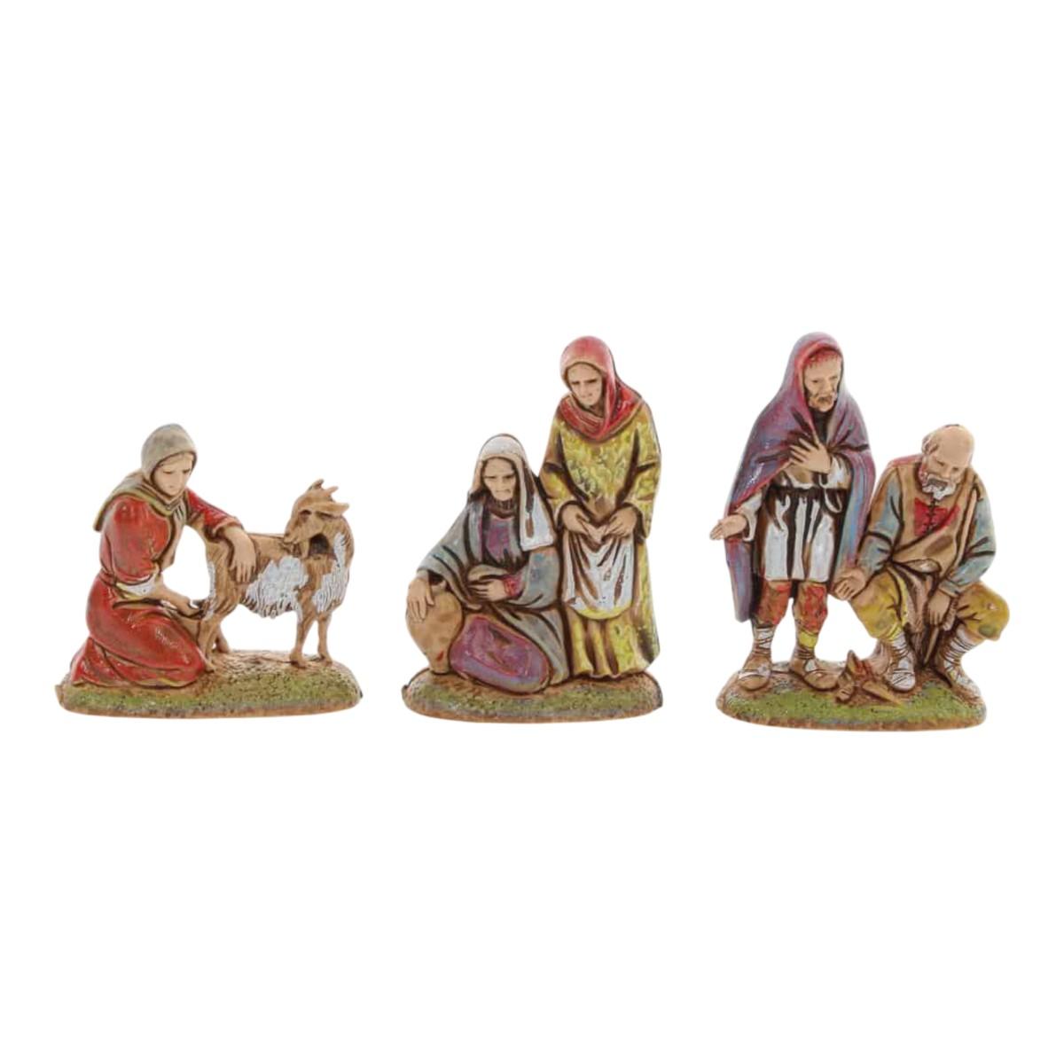 Statua presepe 6 cm pastori sogetti assortiti