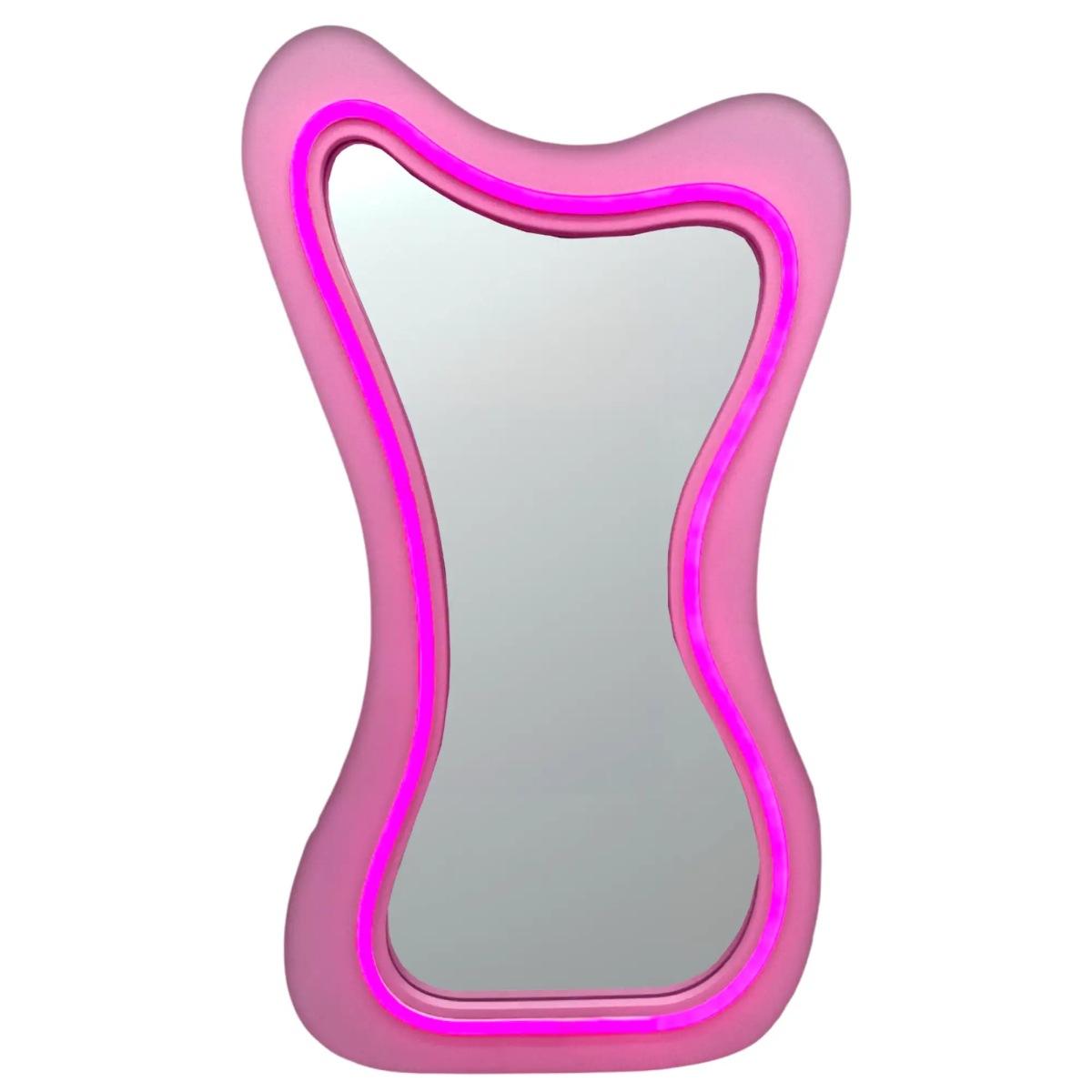 Specchio led rosa usb 25 x 45 cm
