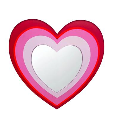 Specchio led cuore rosso rosa 26 x 45 cm