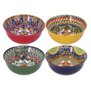 Insalatiera cm.Ø11,5 Ceramica Rossa con Decori |_113A