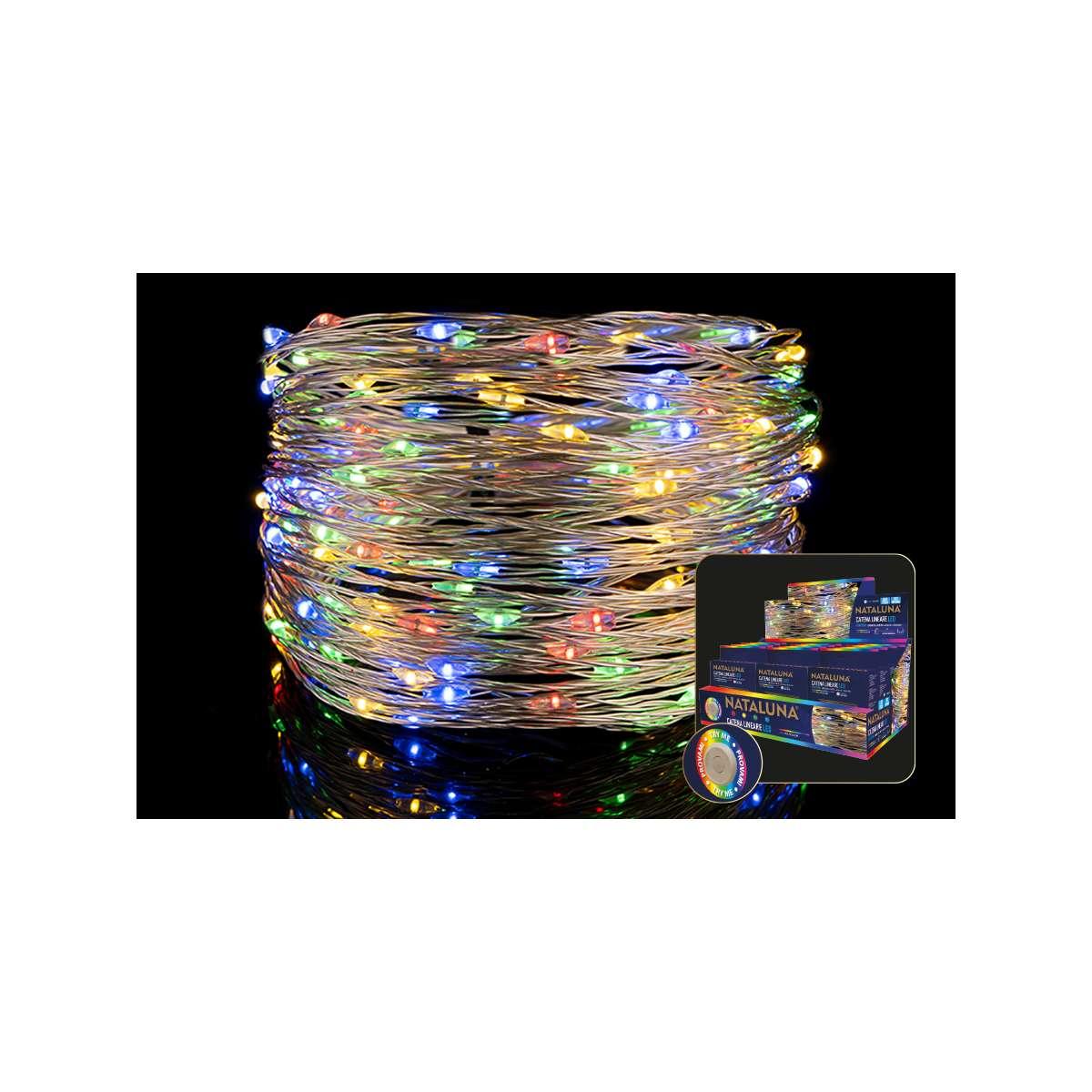 Luci di natale esterno batteria 100 led micro multicolor