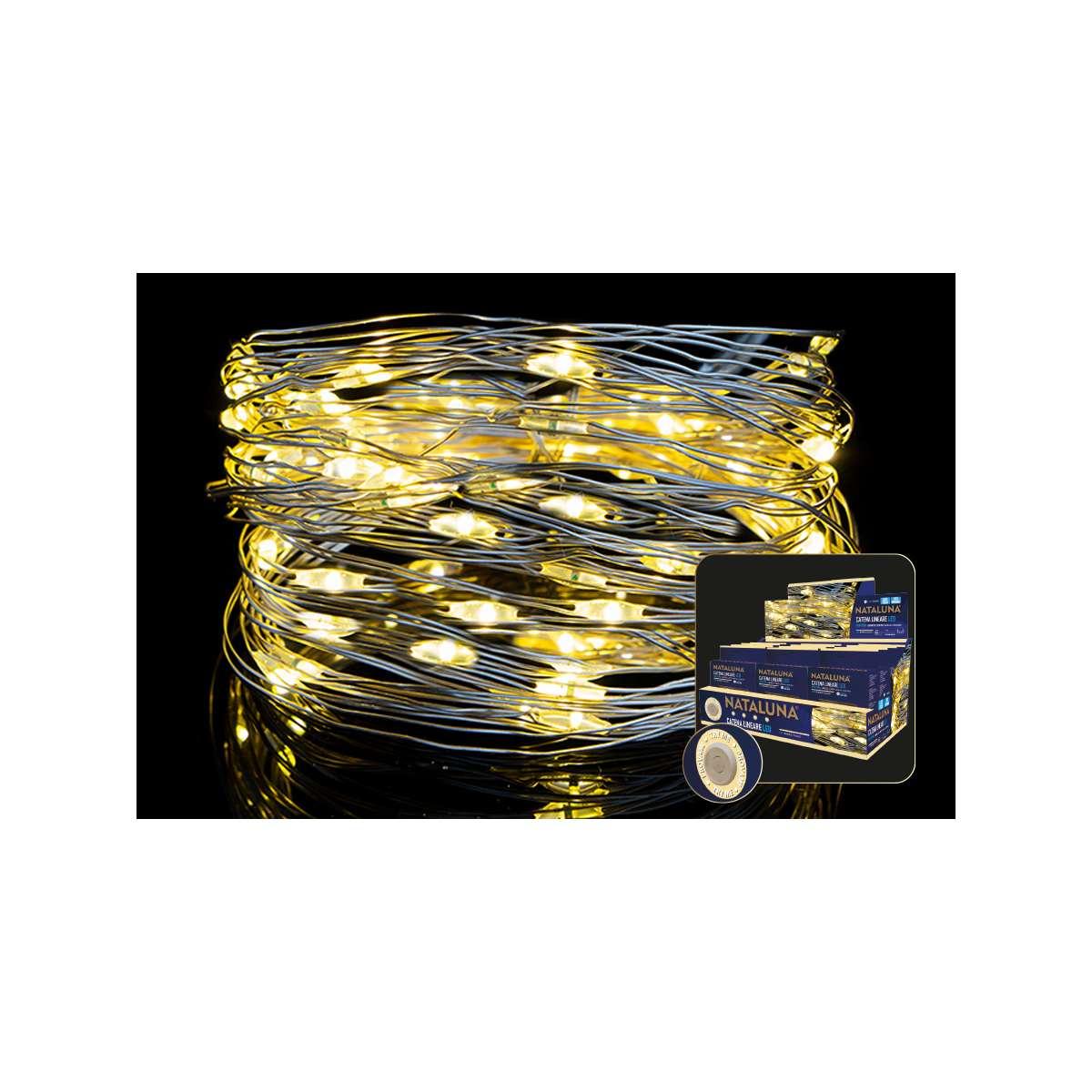 Luci di natale esterno batteria 80 led micro bianco caldo