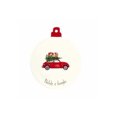 Sottopentola Tondo Ceramica Natale è Famiglia cm.20x23,5 |Simple_889