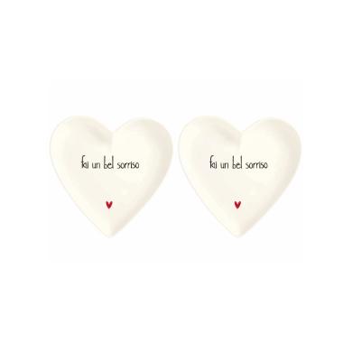 Piatto Tavola Ceramica Cuore cm.18 Simply Day Ogni Giorno è Speciale Set pz.2 |_223