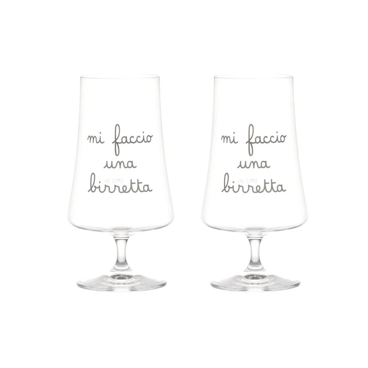 Bicchiere Vetro p2 Birra Simple Day Mi Faccio Una Biretta ml.550 |Simple_949