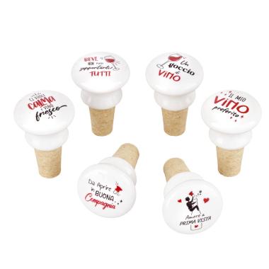 Tappo Ceramica Sughero con Scritta Il mio vino Preferito |_184E