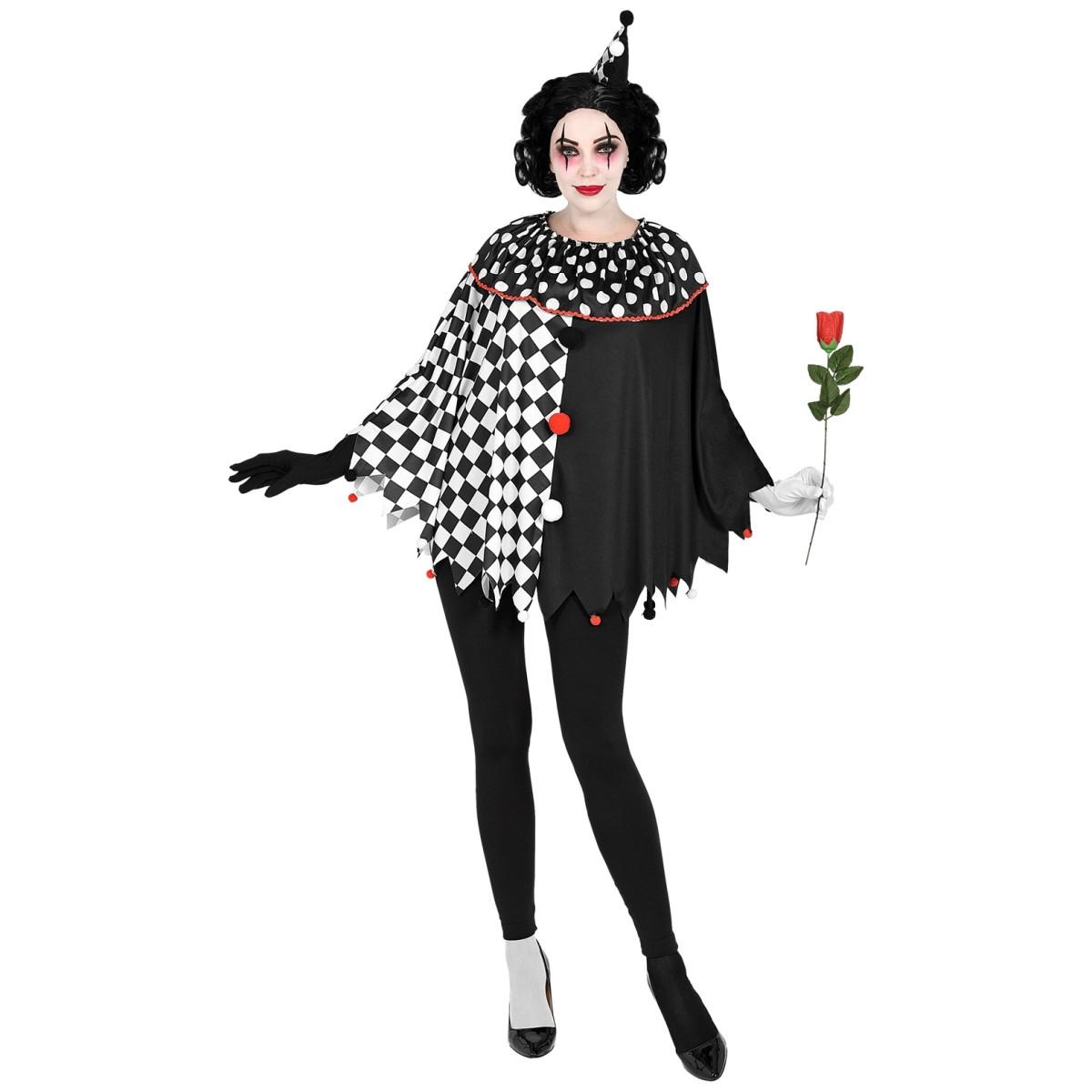 Poncho arlecchino bianco nero