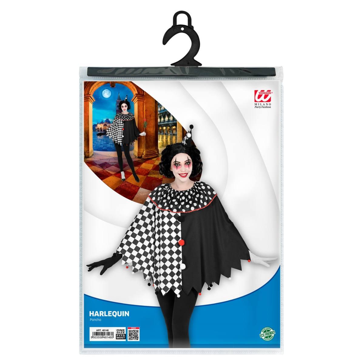 Poncho arlecchino bianco nero