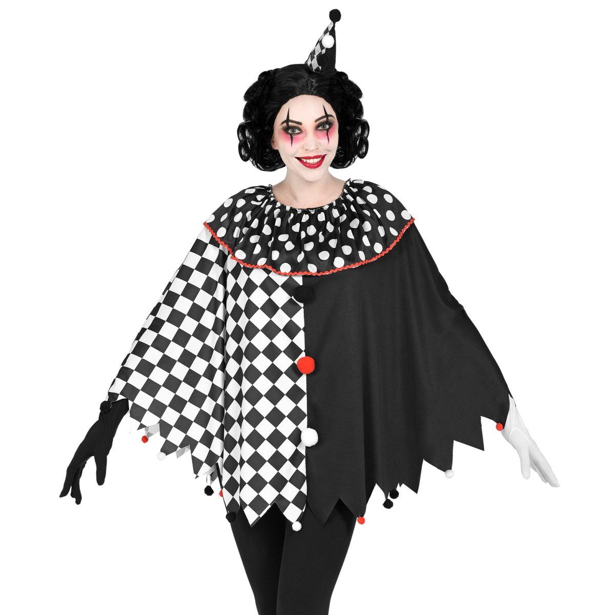 Poncho arlecchino bianco nero