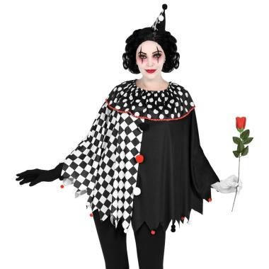 Poncho arlecchino bianco nero