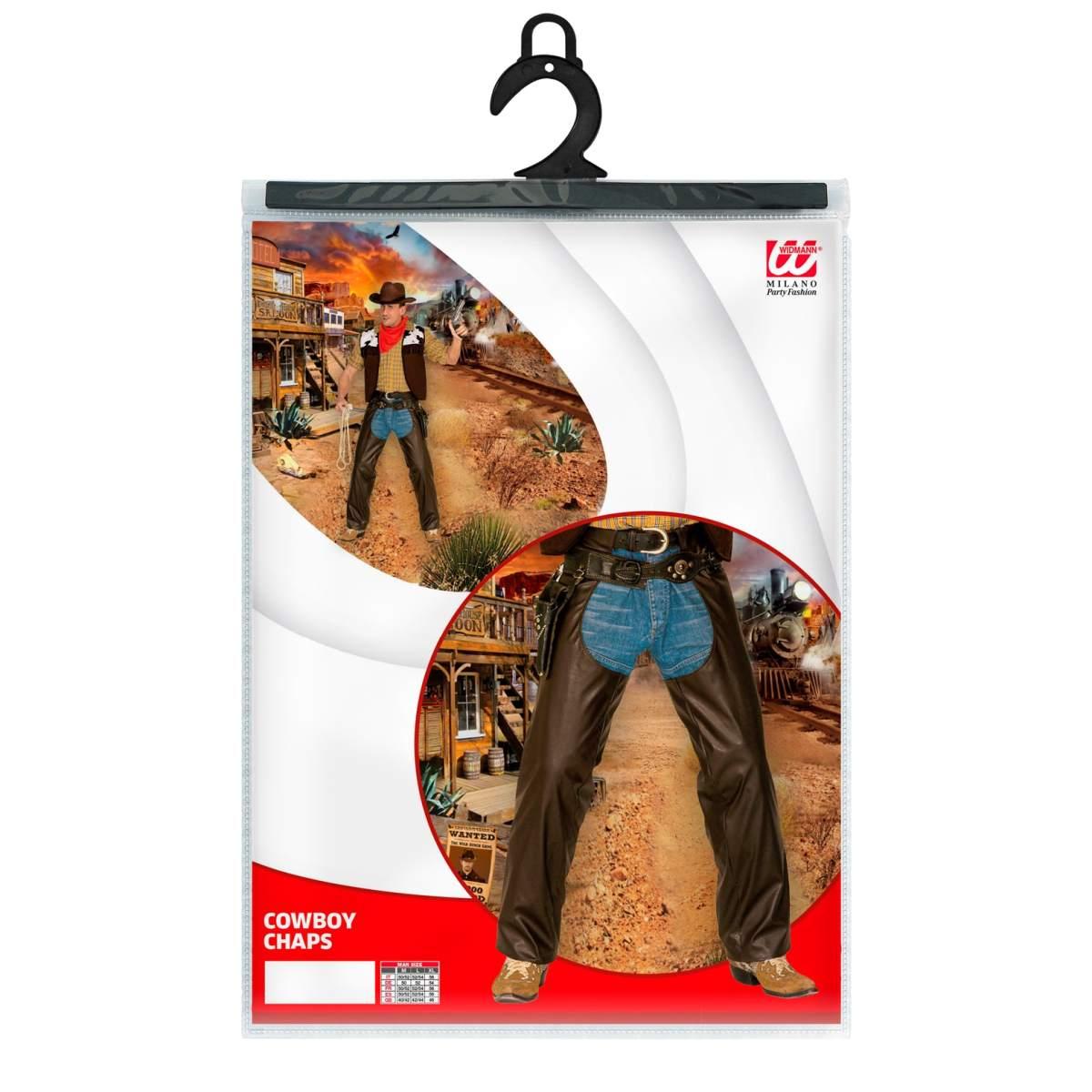 Pantaloni chaps cowboy similpelle marroni