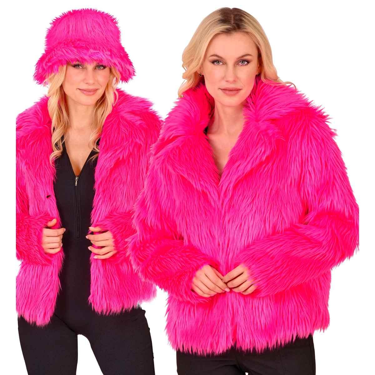 Giacca disco pelosa rosa