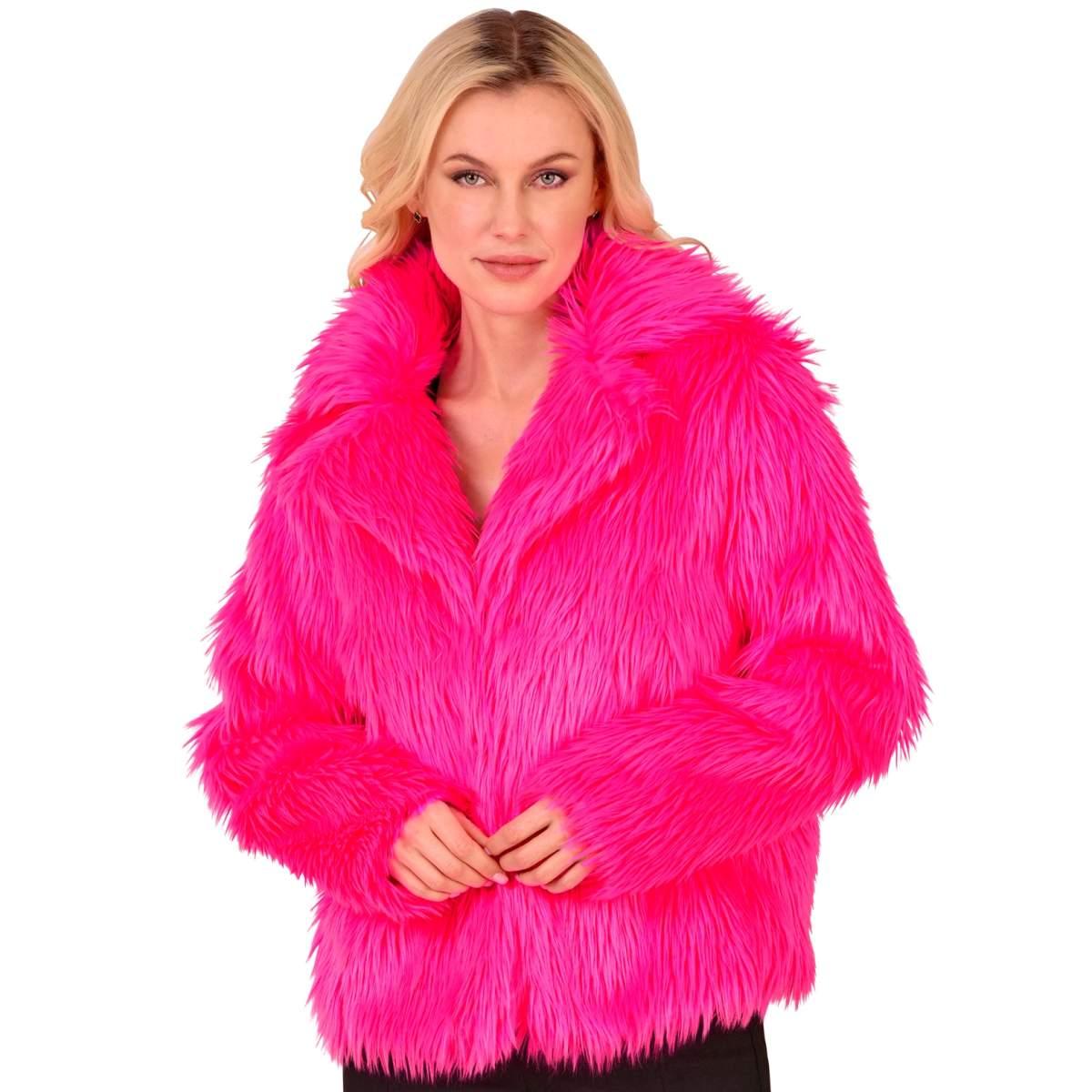 Giacca disco pelosa rosa