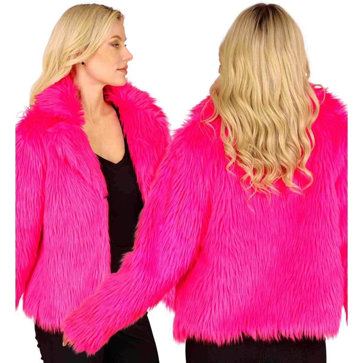 Giacca disco pelosa rosa