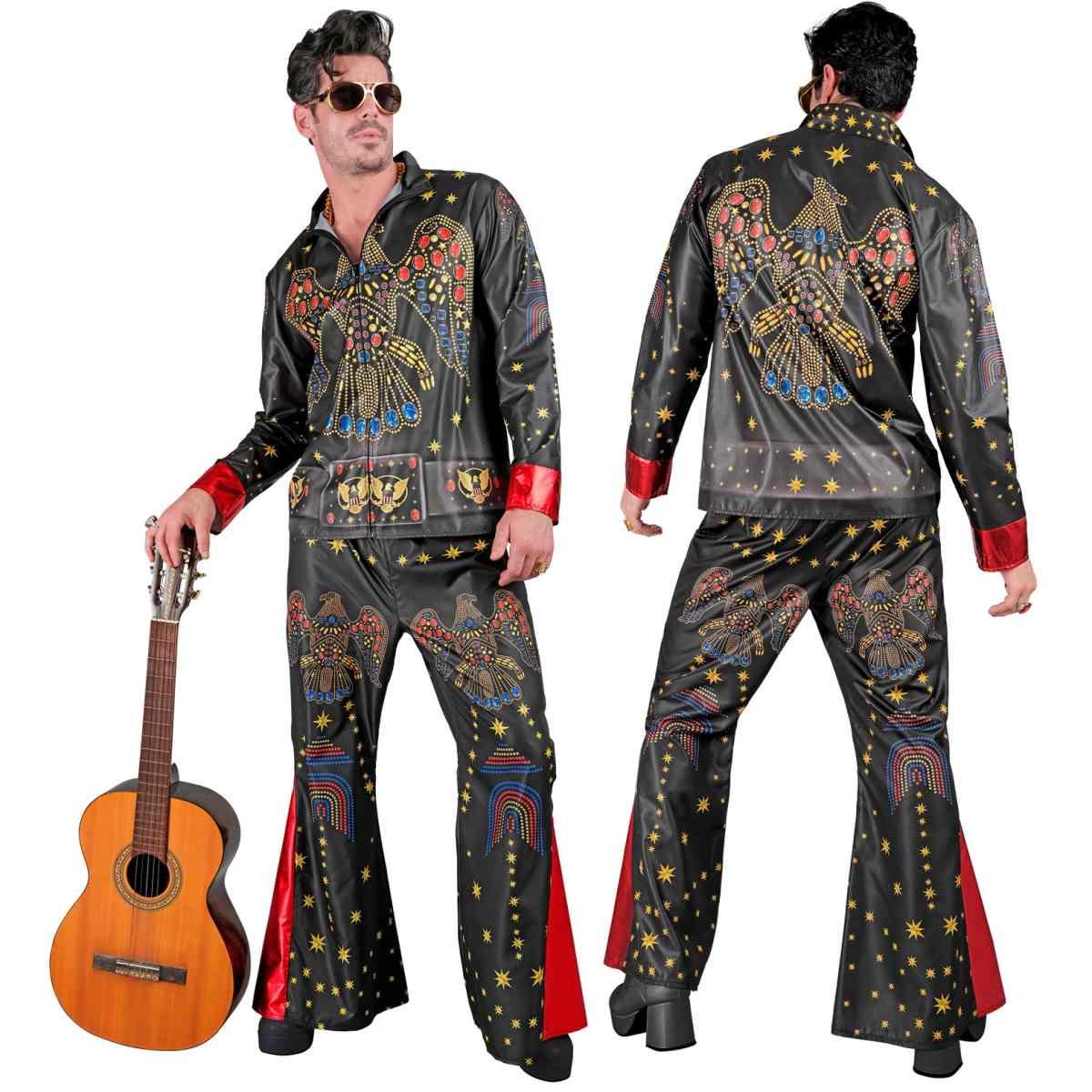 Costume elvis rock star nero fast