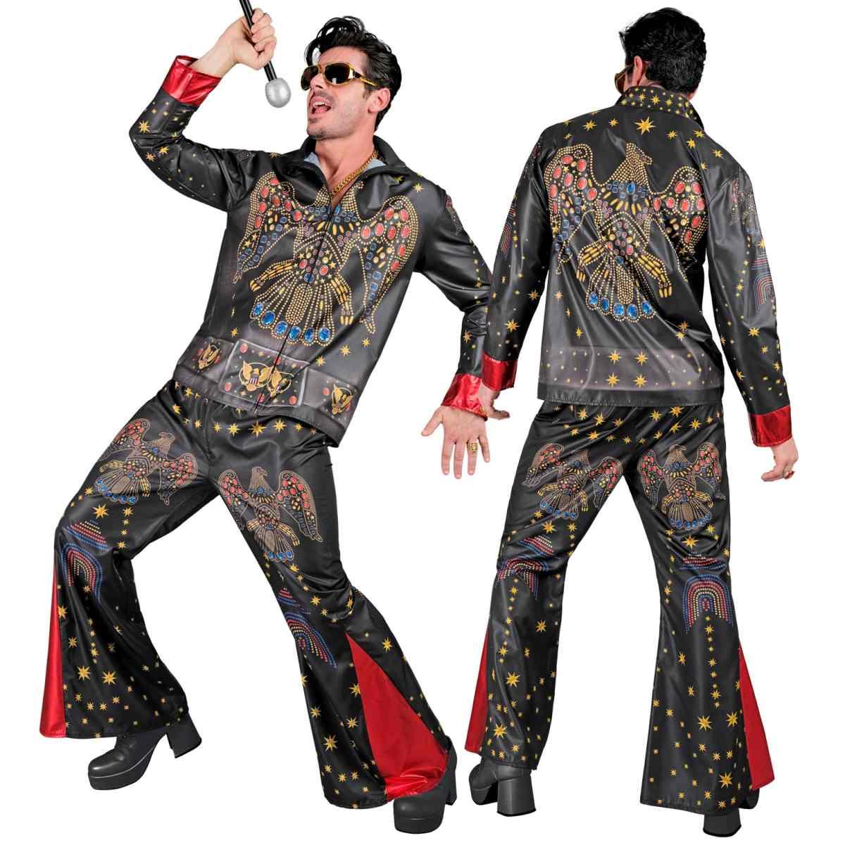 Costume elvis rock star nero fast
