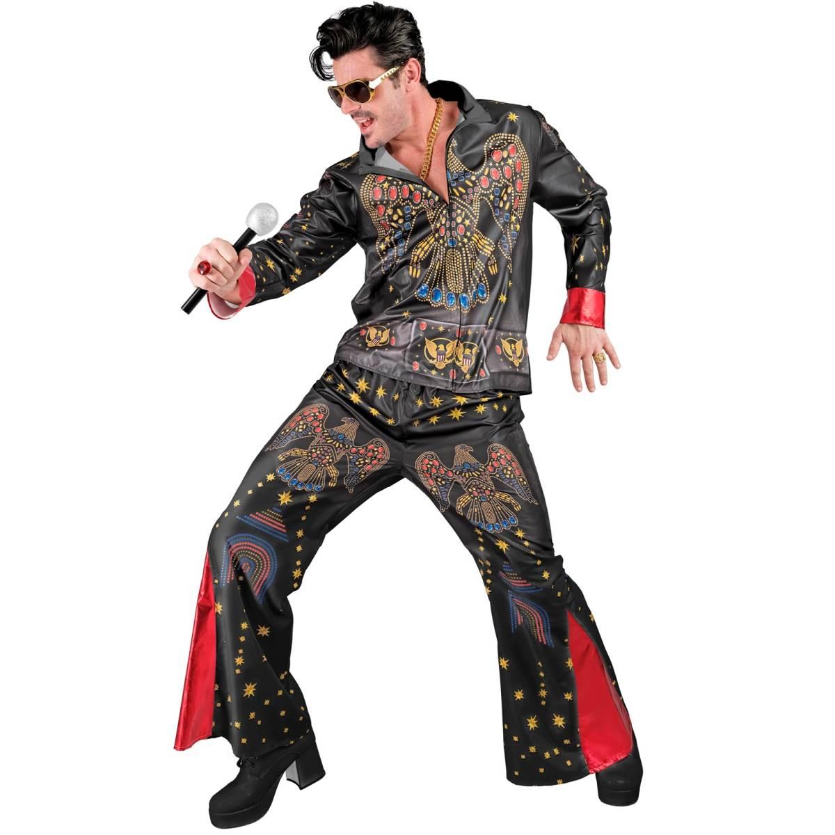 Costume elvis rock star nero fast