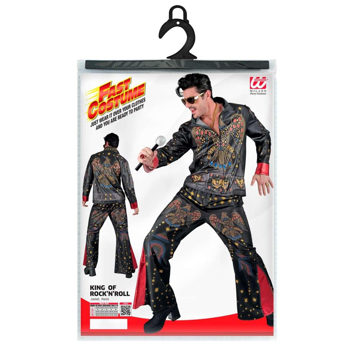 Costume elvis rock star nero fast
