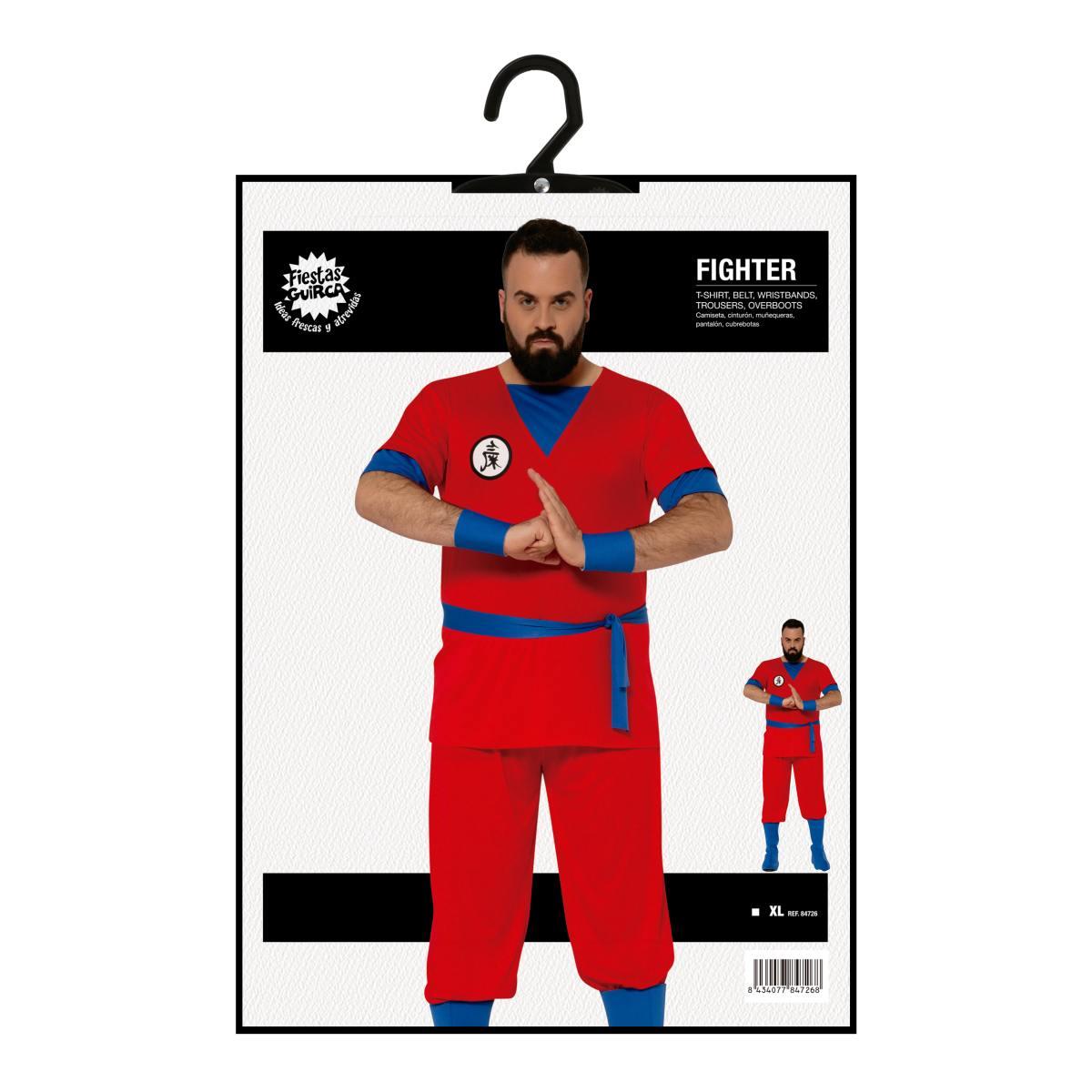 Costume lottatore karate ninja rosso