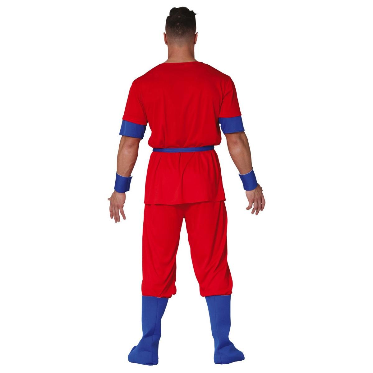 Costume lottatore karate ninja rosso