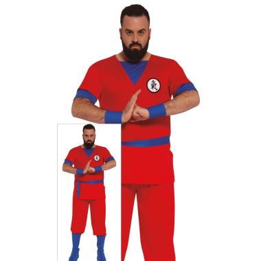 Costume lottatore karate ninja rosso