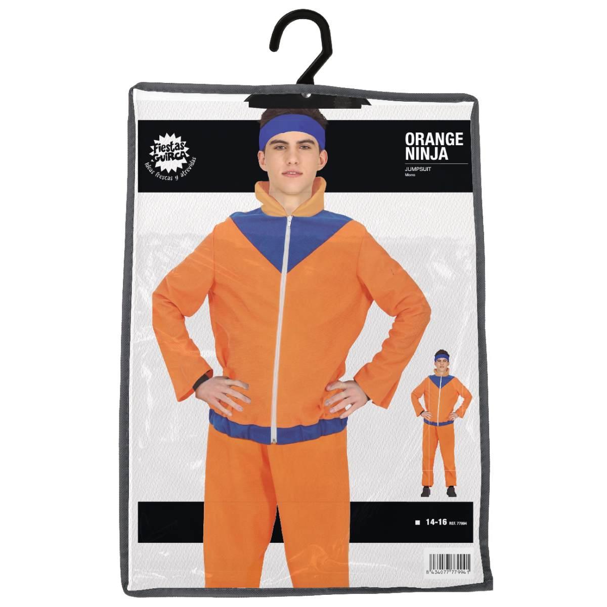 Costume lottatore karate ninja arancione