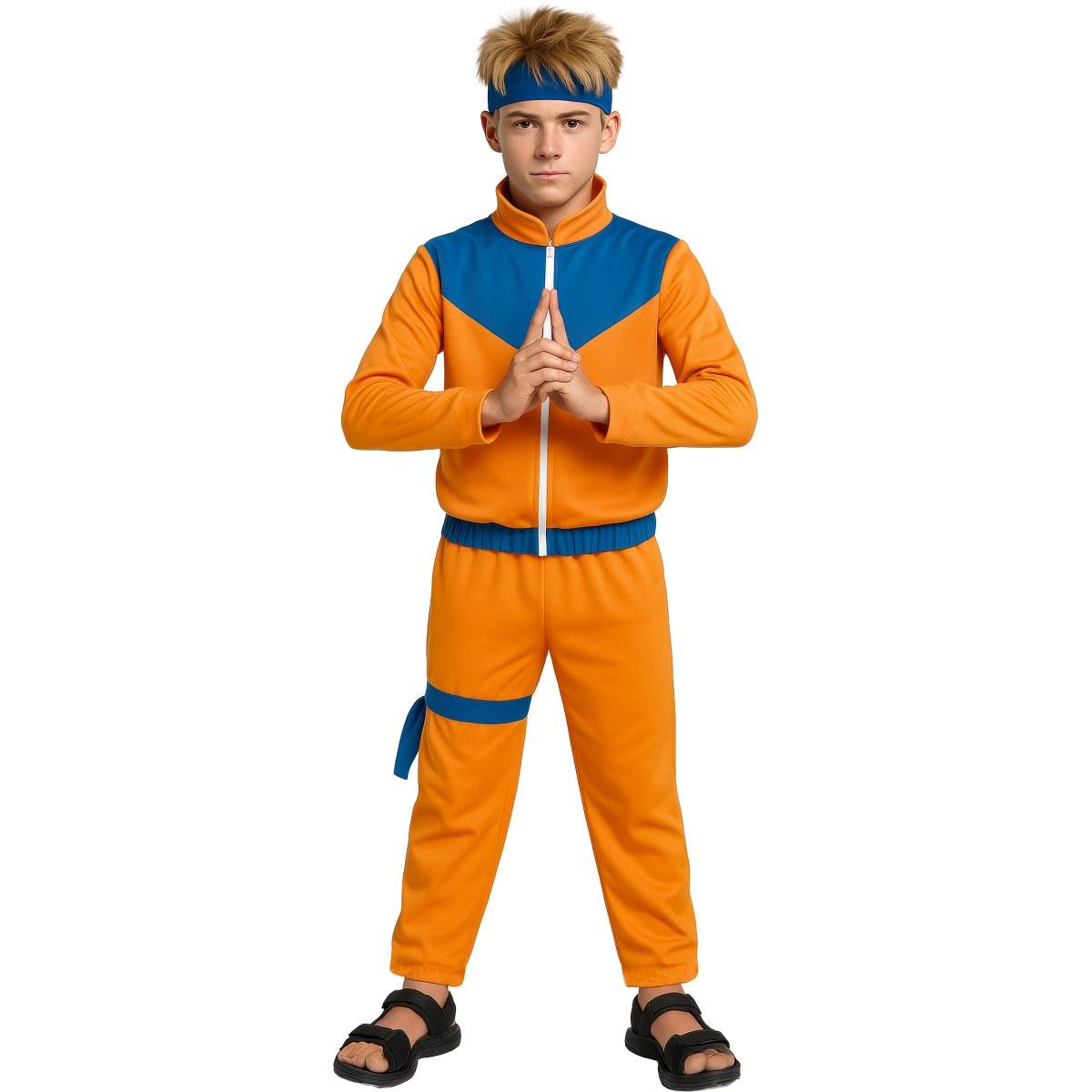 Costume lottatore karate ninja arancione