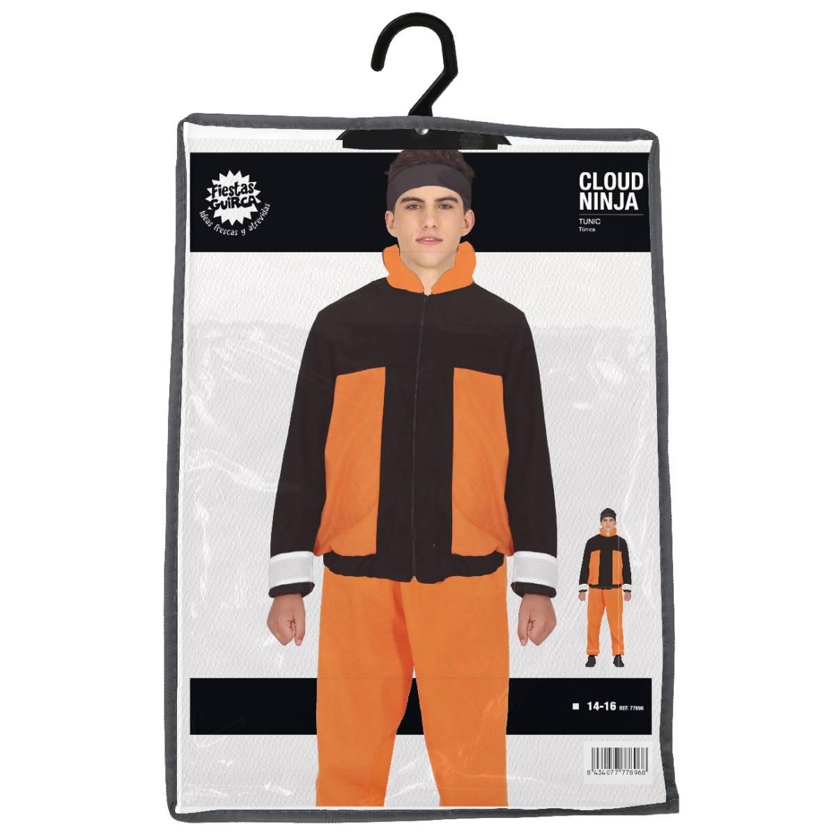 Costume lottatore karate ninja arancione nero