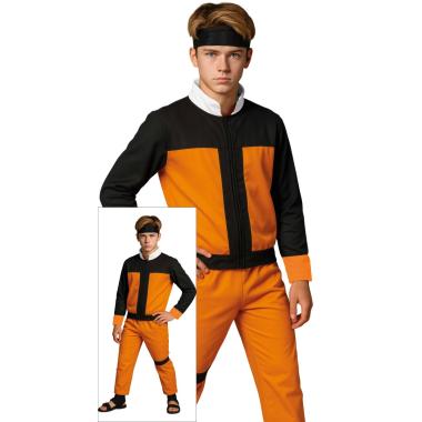 Costume lottatore karate ninja arancione nero
