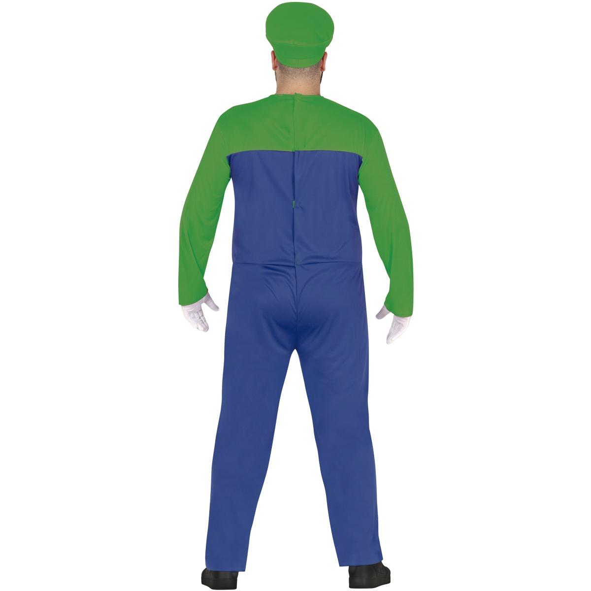 Costume tuta idraulico blu verde luigi salopette