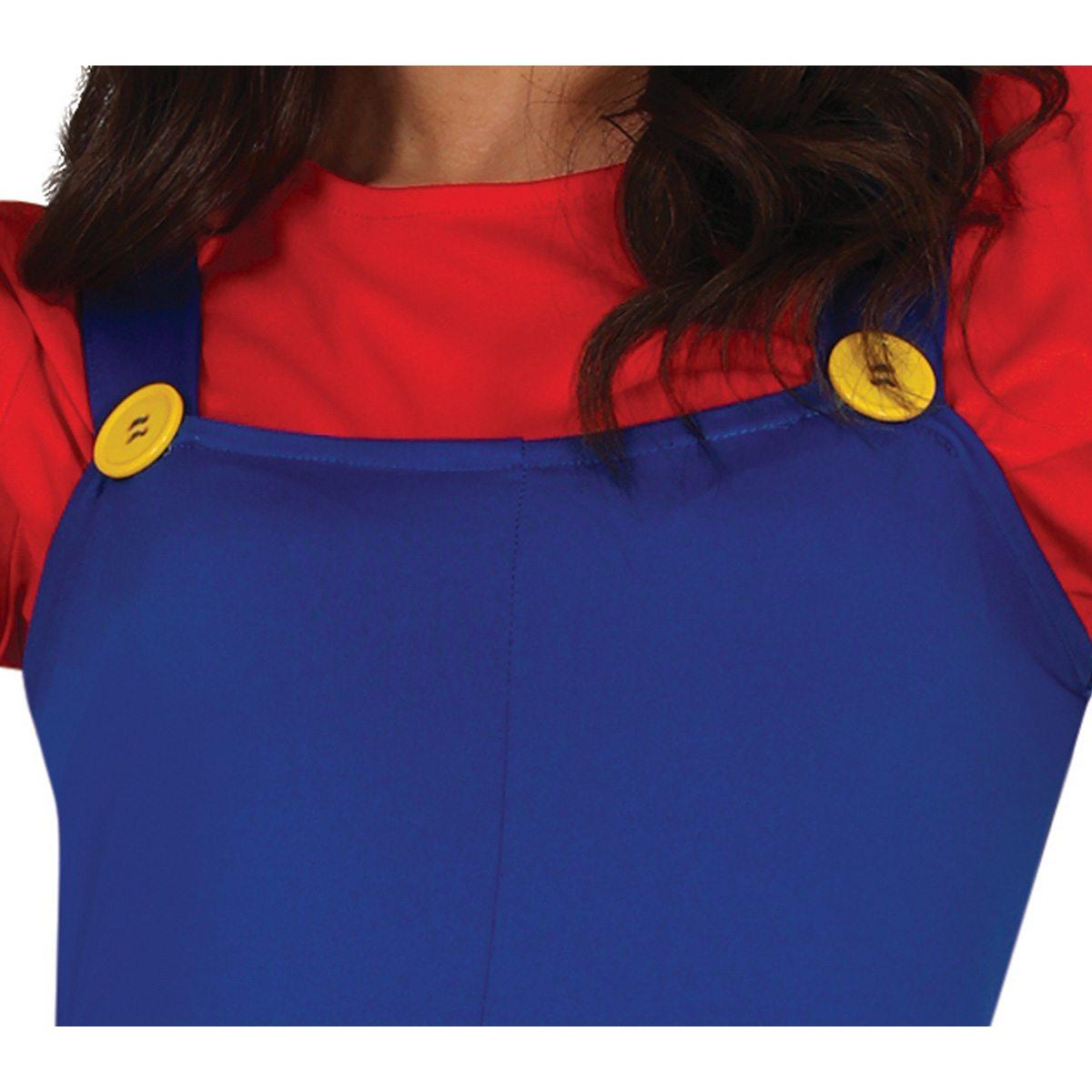 Costume tuta idraulico blu mario salopette