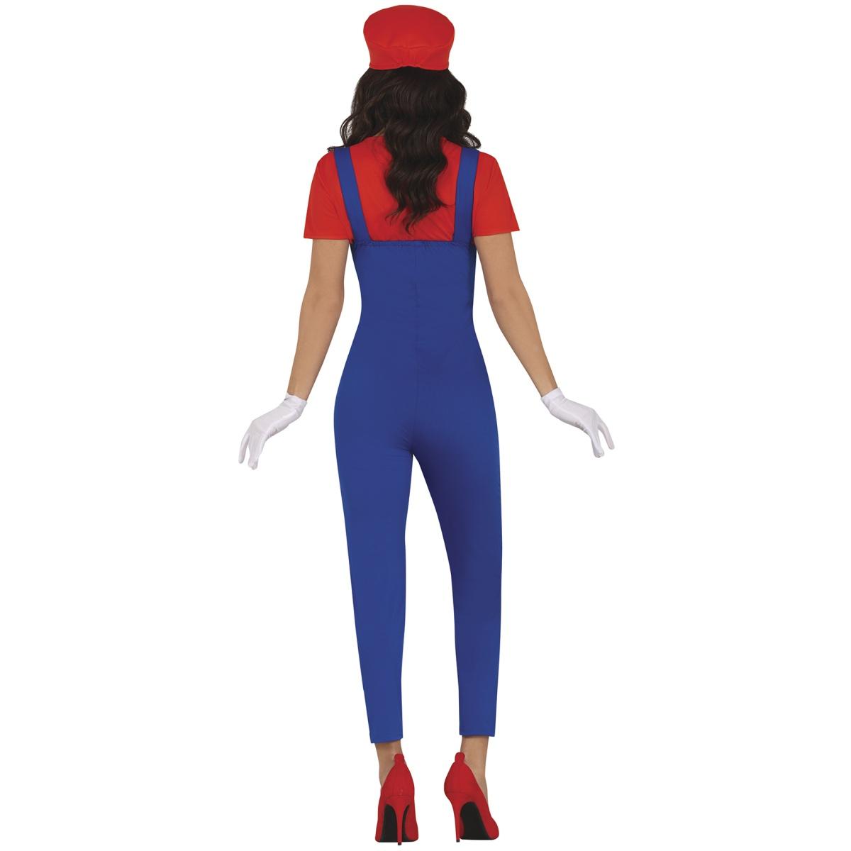 Costume tuta idraulico blu mario salopette