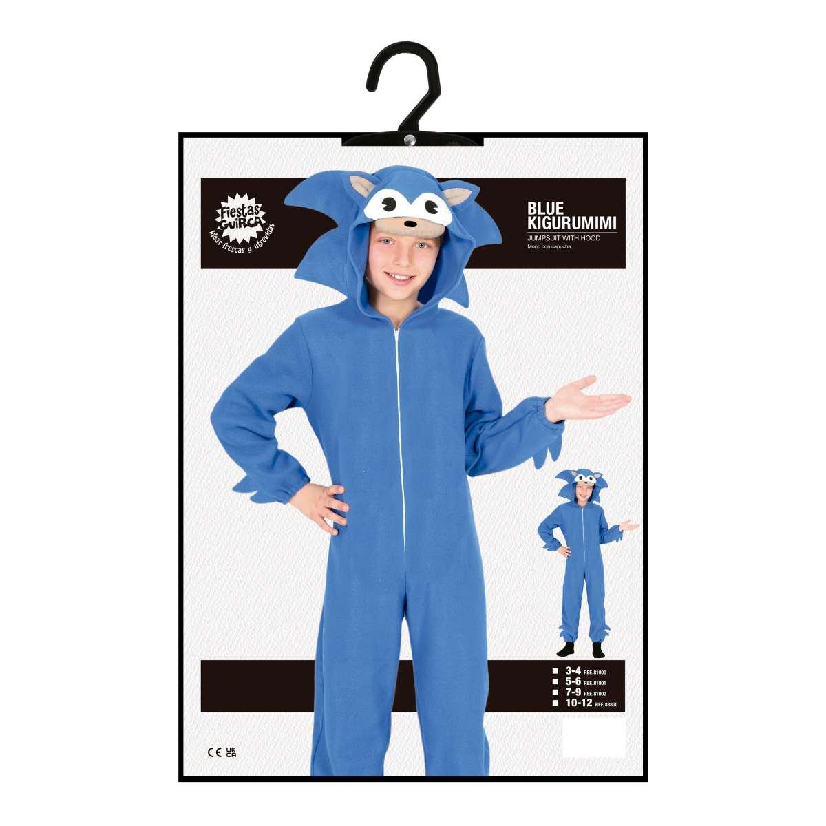 Costume sonic riccio blu