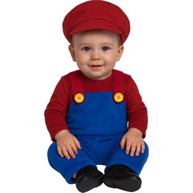 Costume tuta idraulico blu super mario