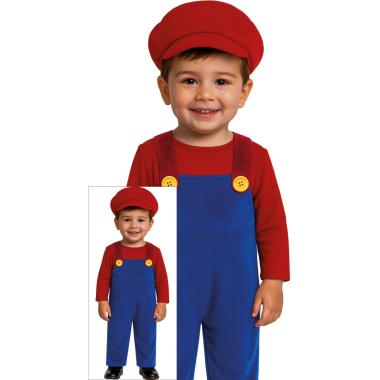 Costume tuta idraulico blu super mario