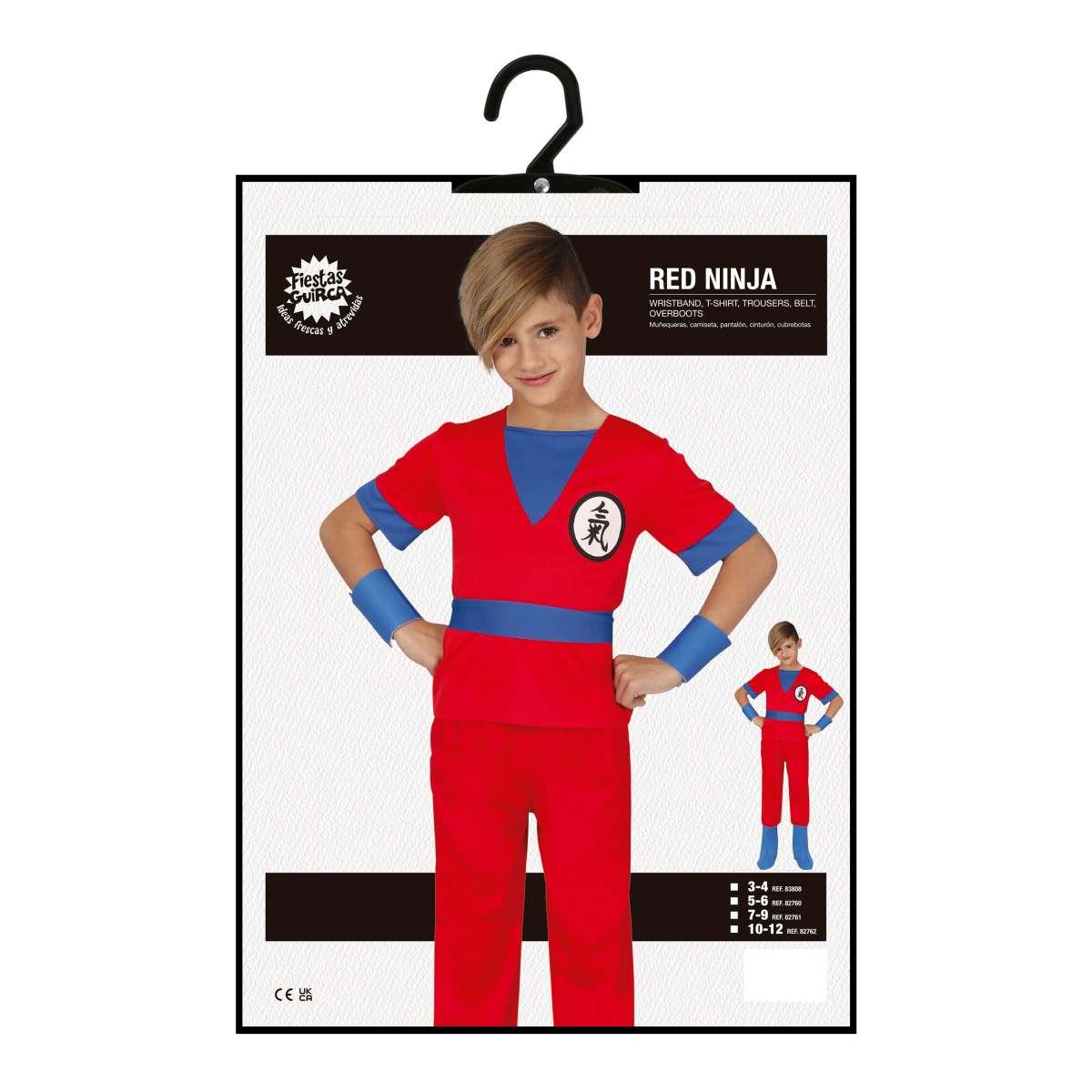 Costume lottatore karate ninja rosso
