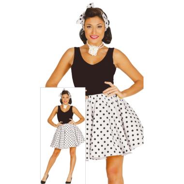 Gonna pin up anni 50 60 bianca pois foulard modello a