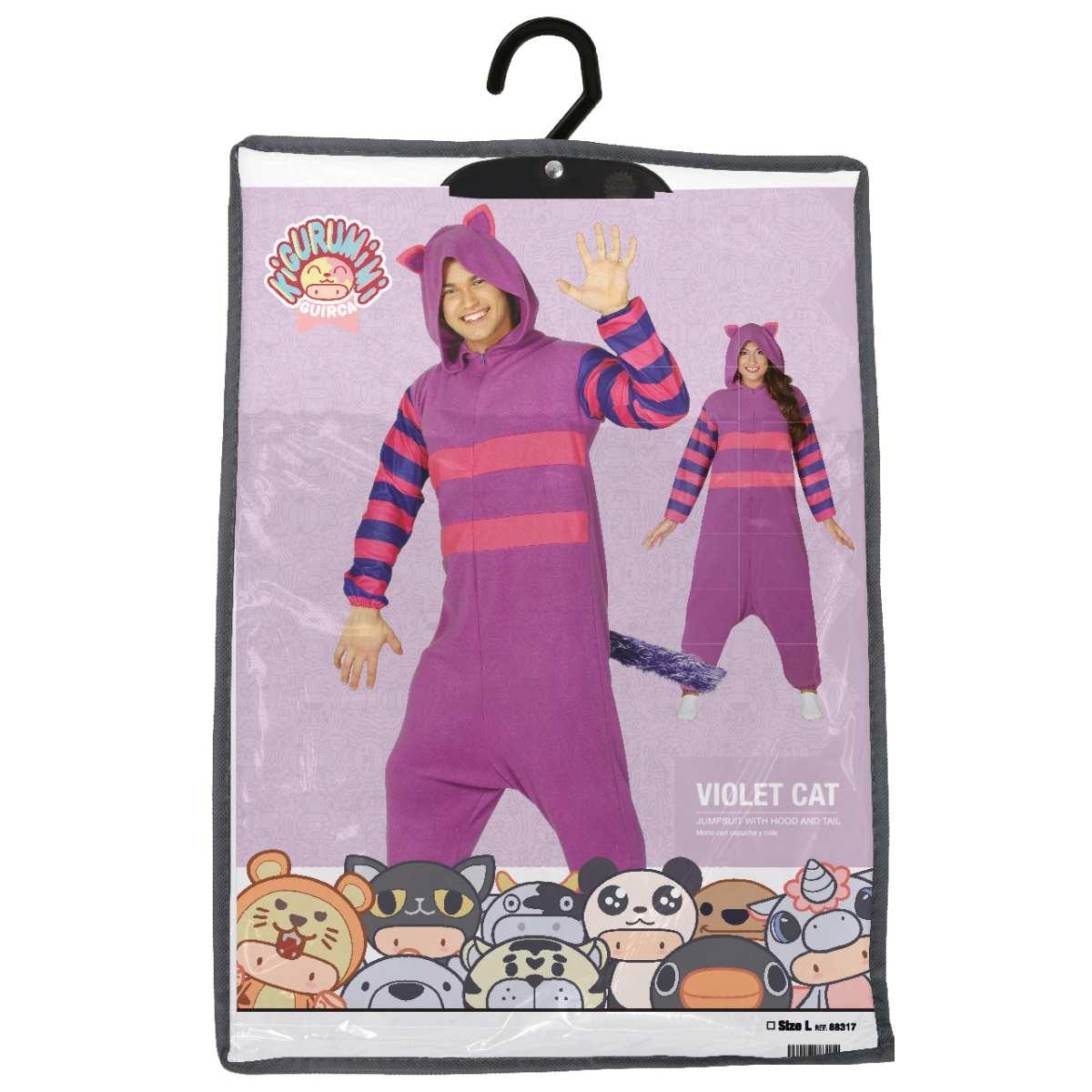 Costume gatto stregatto viola righe