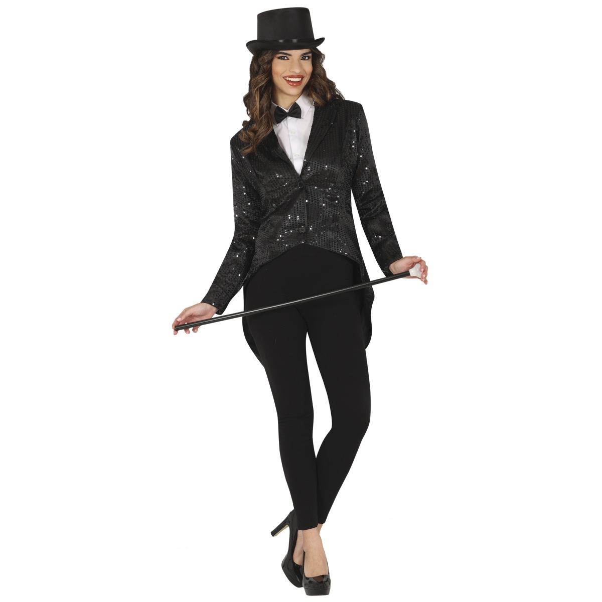 Costume frac paillettes nero