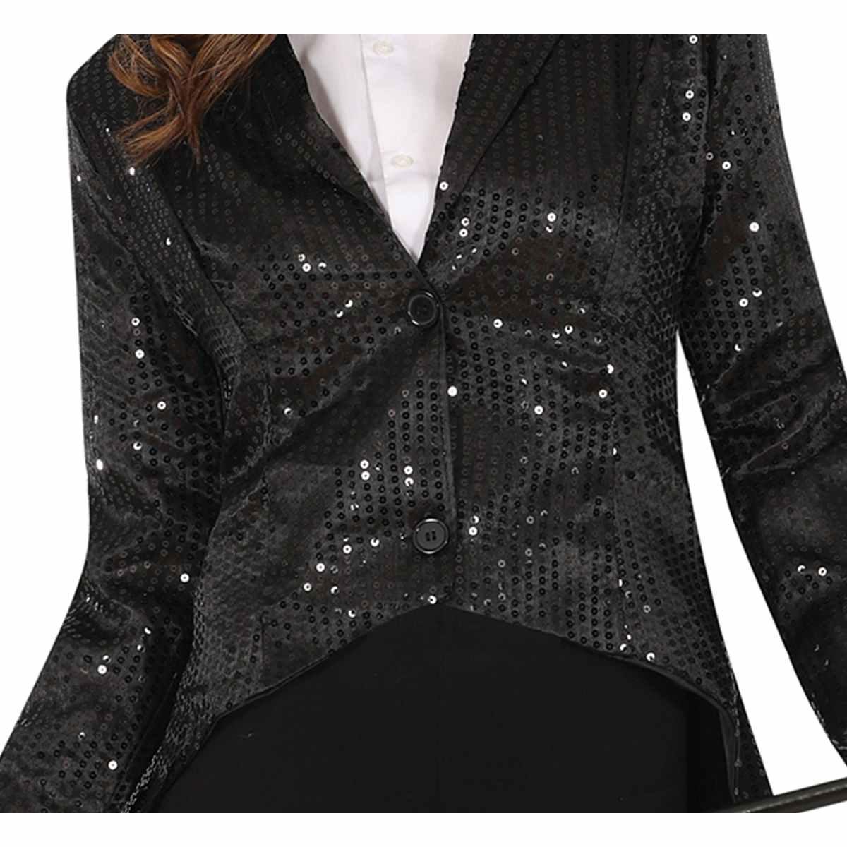 Costume frac paillettes nero